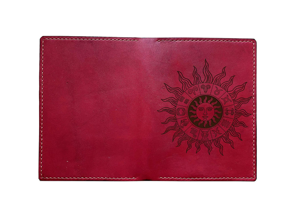 Horoscope sign genuine leather wallet, Zodiac custom men gifts, personalized Astrology sign present