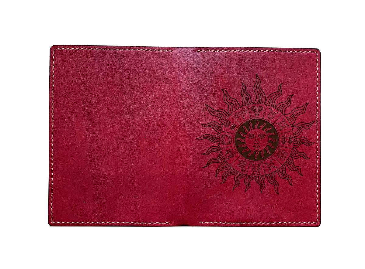 Horoscope sign genuine leather wallet, Zodiac custom men gifts, personalized Astrology sign present