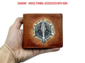 Custom Leather Wallet: Celtic Norse Runes, Handmade