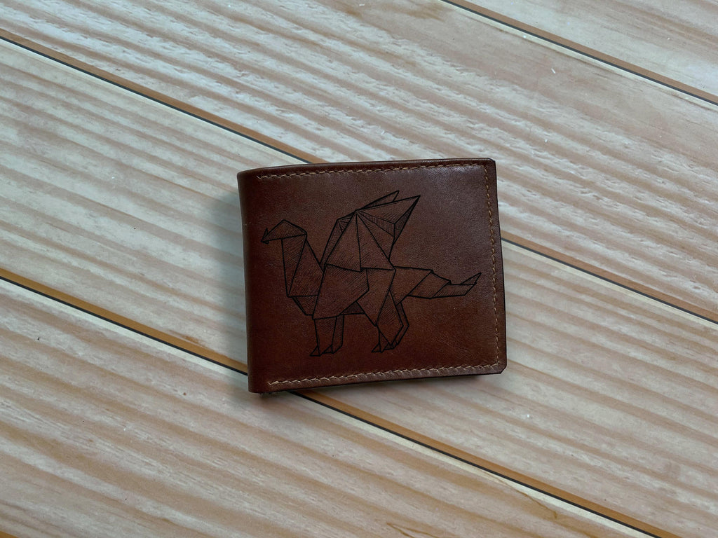 Origami Crane Leather Wallet: Handmade Bifold Wallet