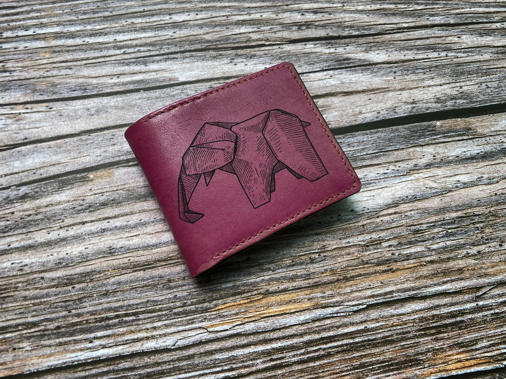 Origami Crane Leather Wallet: Handmade Bifold Wallet