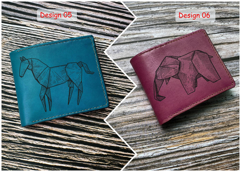 Origami Crane Leather Wallet: Handmade Bifold Wallet