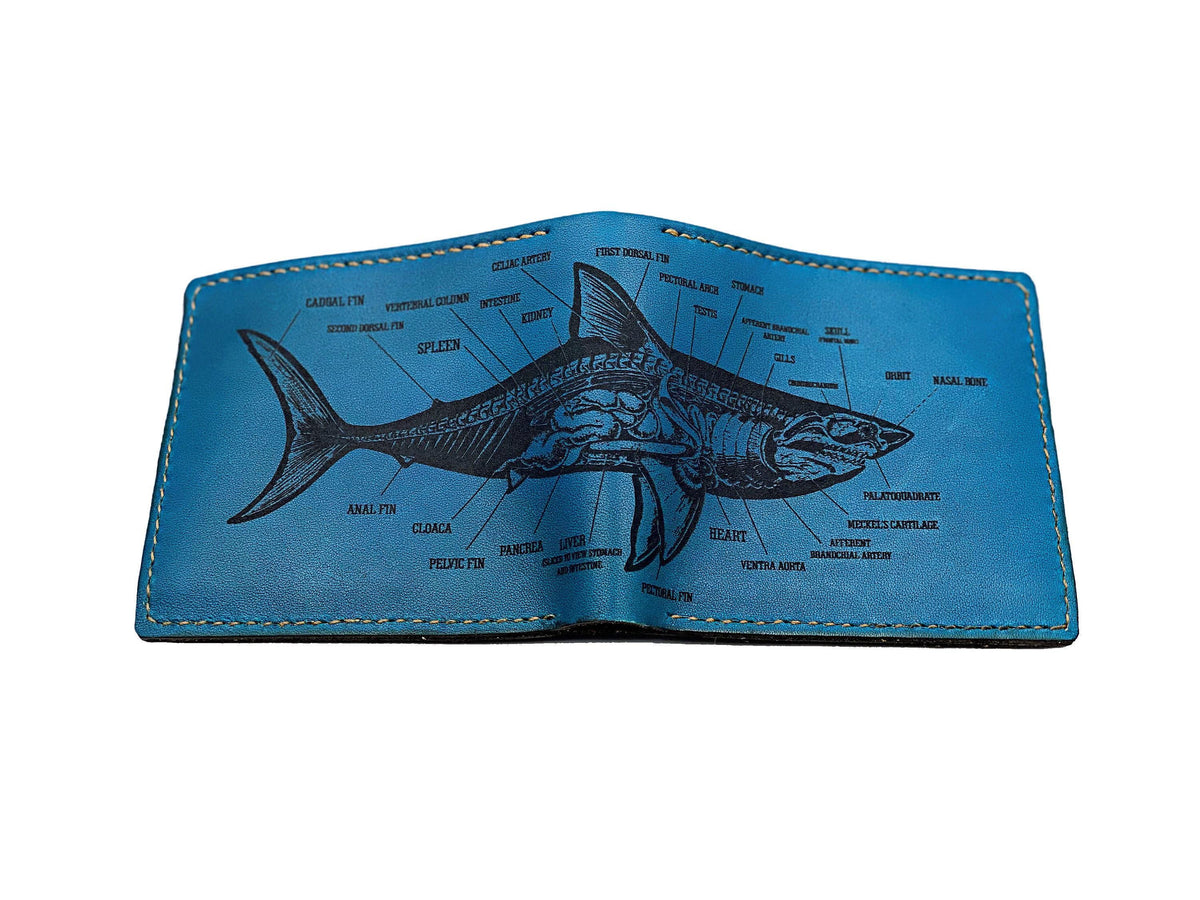 Boar Anatomy Leather Wallet, Animal Art, Personalized Gift