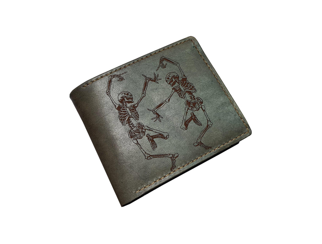 Human Skeleton Leather Wallet: Handmade Veg-Tan Gift
