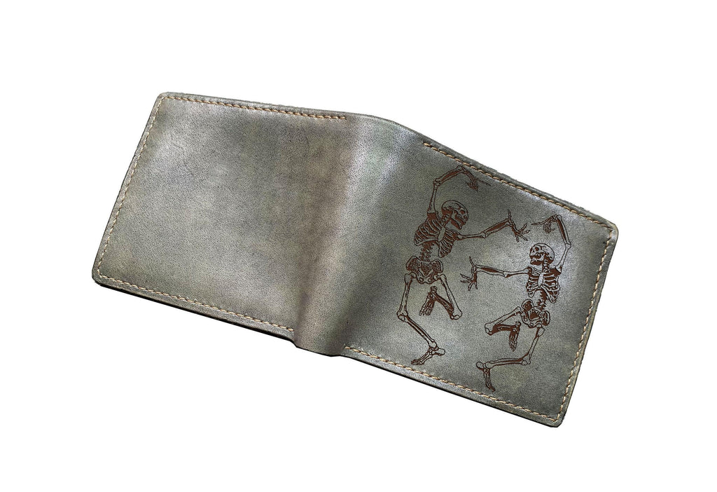 Human Skeleton Leather Wallet: Handmade Veg-Tan Gift