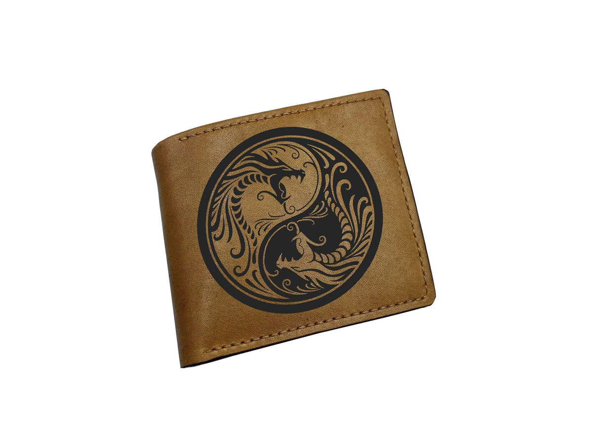 Yin Yang Leather Wallet: Handmade Eastern Style Gift