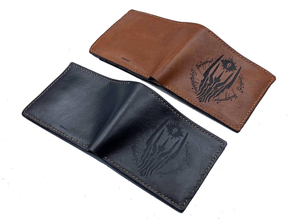 Eye of Sauron Leather Wallet – Handmade LOTR Gift