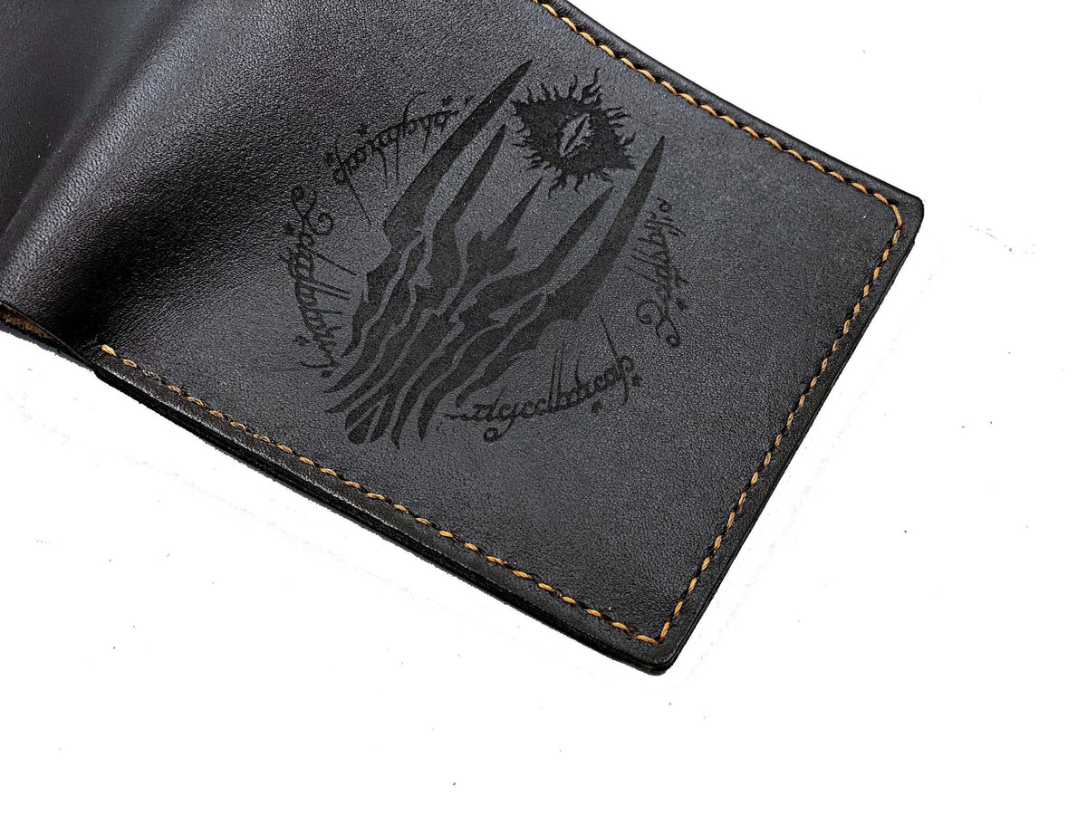 Eye of Sauron Leather Wallet – Handmade LOTR Gift