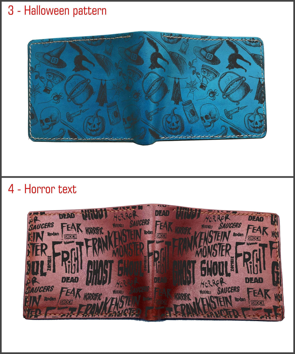 Horror Thorn Leather Wallet - Handmade Halloween Style