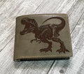 Handmade Leather Dinosaur Wallet, T-Rex Gift for Men