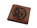 Custom Leather Wallet: Yin Yang Koi Fish Engraved, Handmade