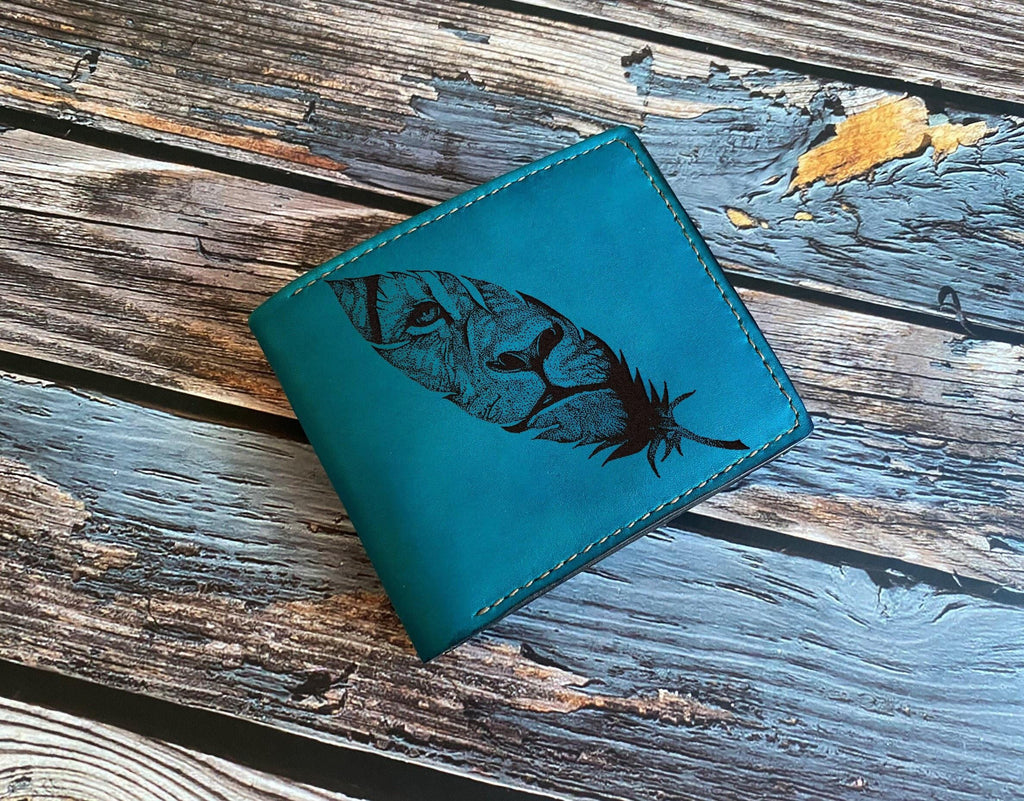 Lion Leather Bifold Wallet: Handmade Veg-Tan, RFID Blocking