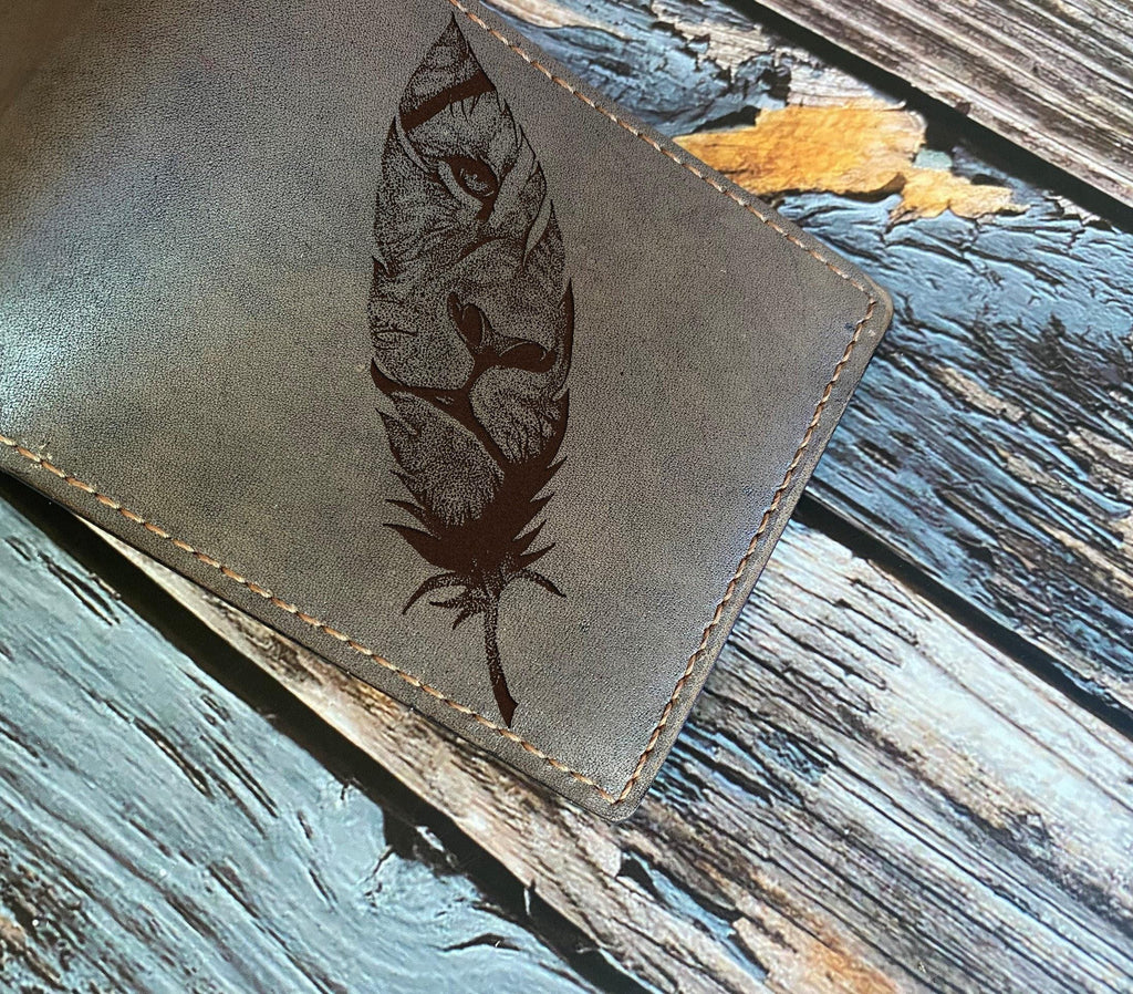 Lion Leather Bifold Wallet: Handmade Veg-Tan, RFID Blocking