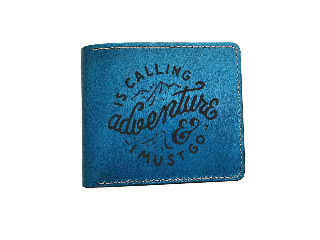 Wanderlust Compass Leather Wallet, Traveling Gift