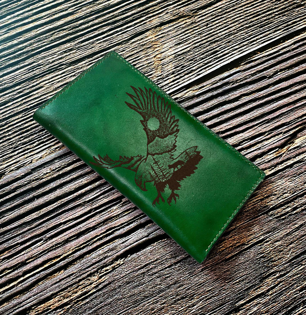 Deer Forest Leather Wallet: Engraved Genuine Leather, Hunting Gift