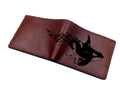 Handmade Leather Wallet, Killer Whale Art, Personalized Gift