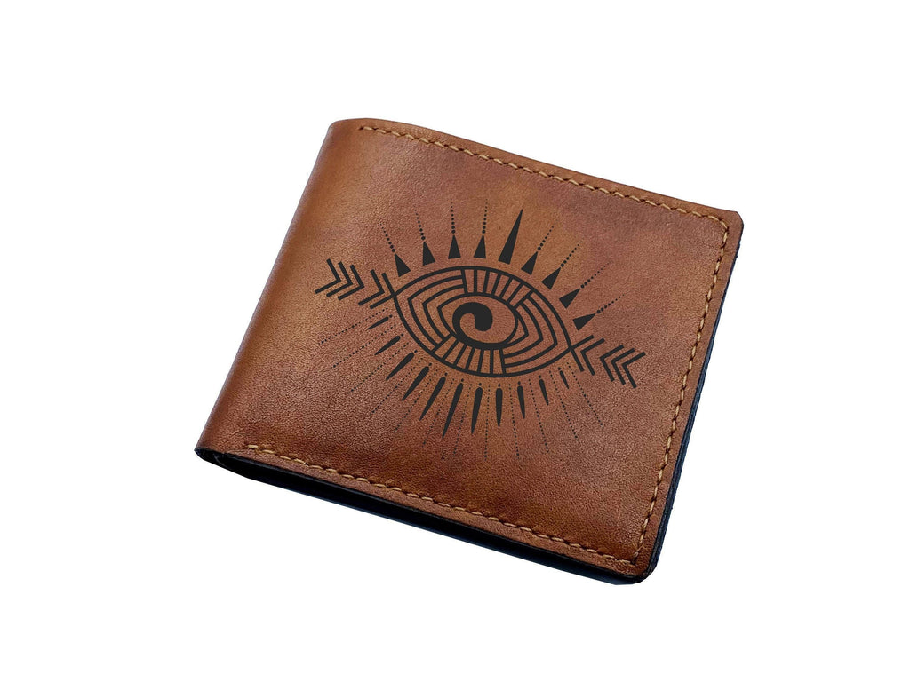 Sauron Eye Leather Wallet: Handmade Fantasy Art Men's Wallet