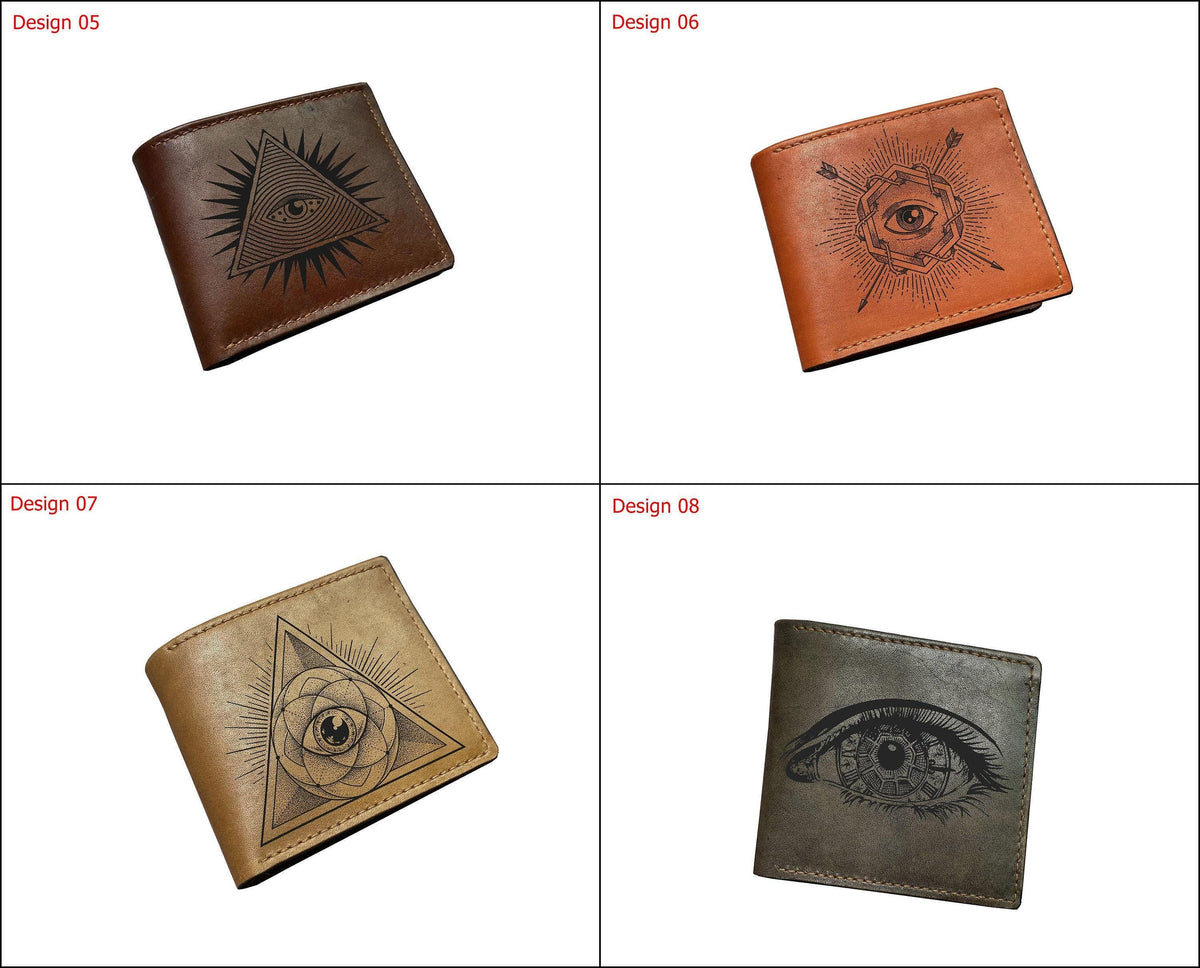 Sauron Eye Leather Wallet: Handmade Fantasy Art Men's Wallet