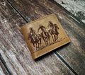 Handmade Cowboy Leather Bifold Wallet, Wild West Style