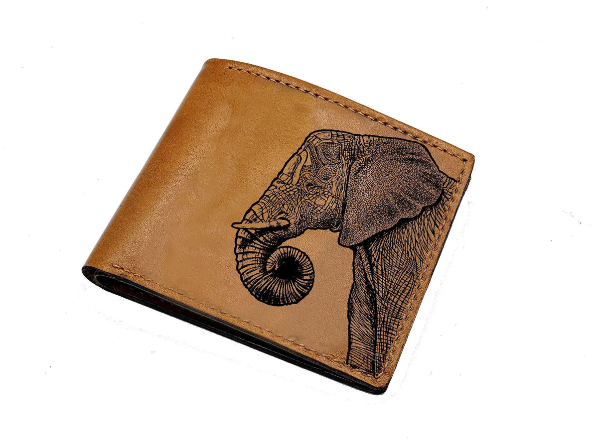 Personalized Leather Wallet: Octopus Engraved, Handmade Cowhide