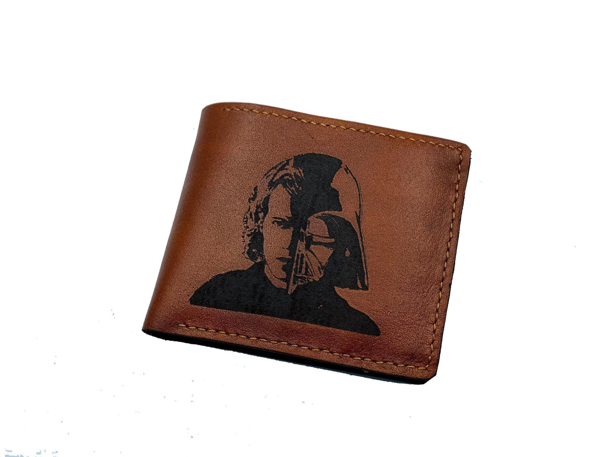 Personalized Leather Bifold Wallet, Star Wars Anakin Skywalker, Handmade