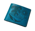 Handmade Vegetable-Tanned Leather Wallet, Whale Engraving, Ocean Lover Gift