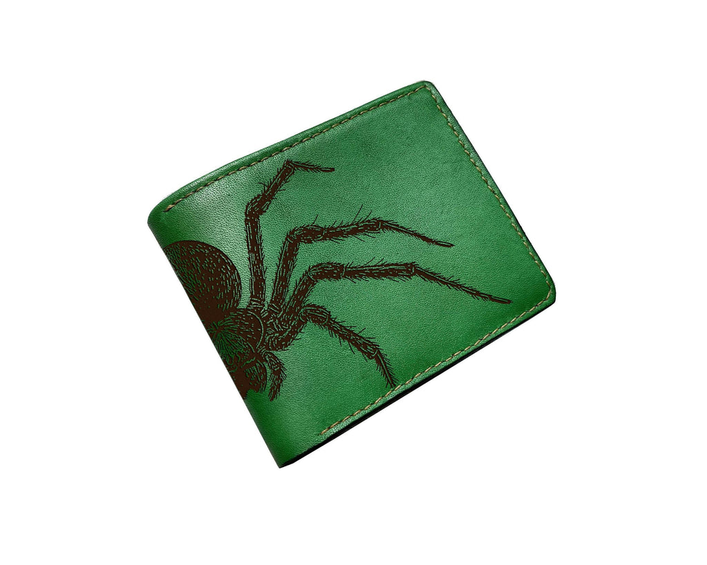 Spider Sketch Leather Wallet: Insect Lover Gift