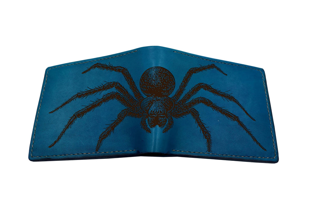 Spider Sketch Leather Wallet: Insect Lover Gift