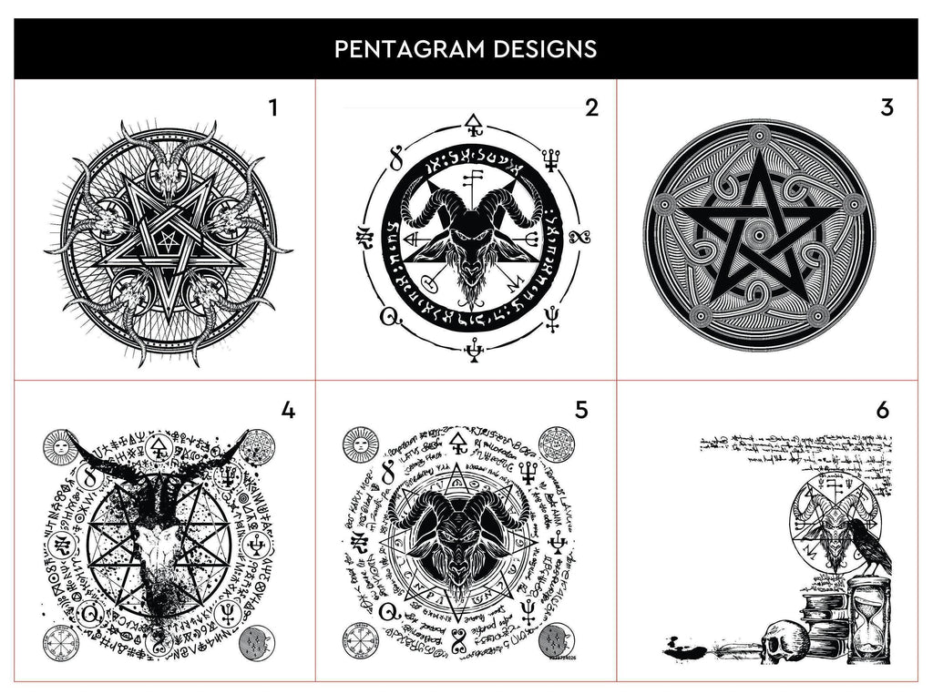 Custom Engraved Leather Pentagram Wallet: Vintage Geometric Design
