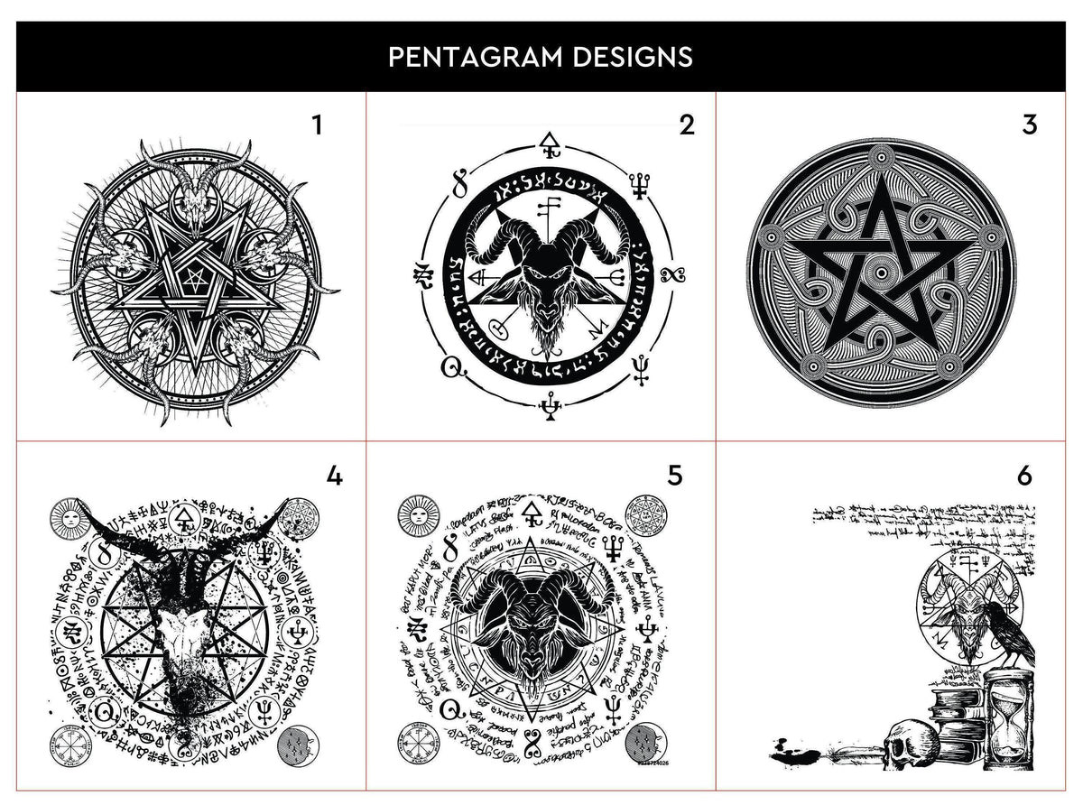 Custom Engraved Leather Pentagram Wallet: Vintage Geometric Design