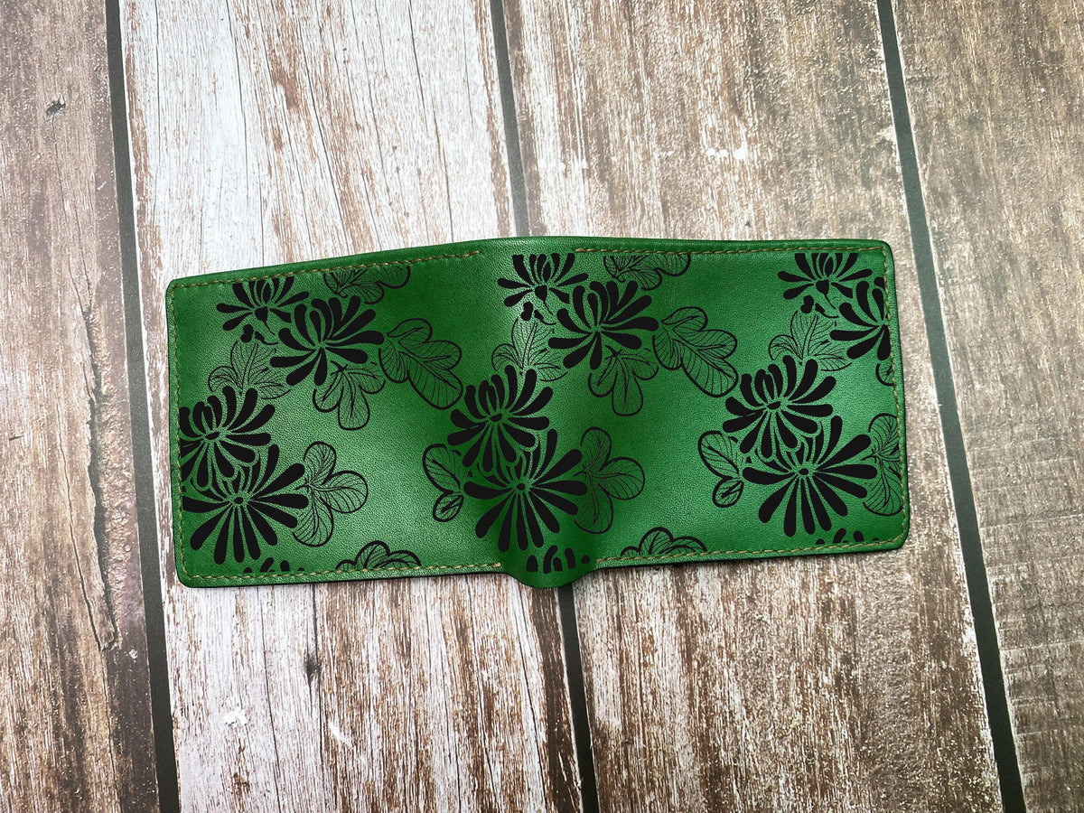 Personalized Japanese Tradition Leather Wallet, Vegetable-Tanned Cowhide, Bifold Mini Card Holder (Gift for Men)