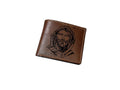 Personalized Leather Wallet, Jesus Christian Art, Handmade Anniversary Gift