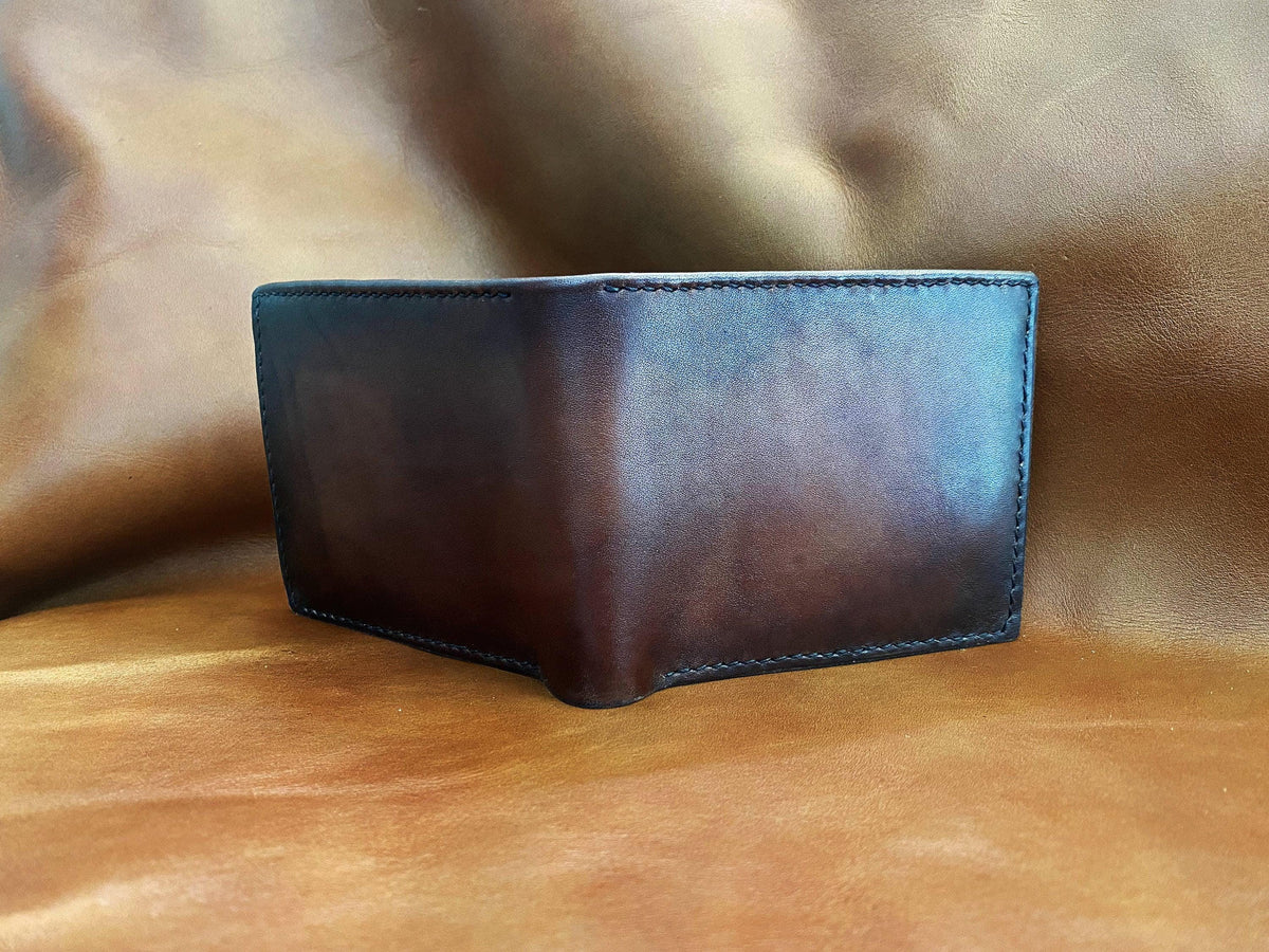 Handmade Brown Leather Bifold Wallet, Gift for Men