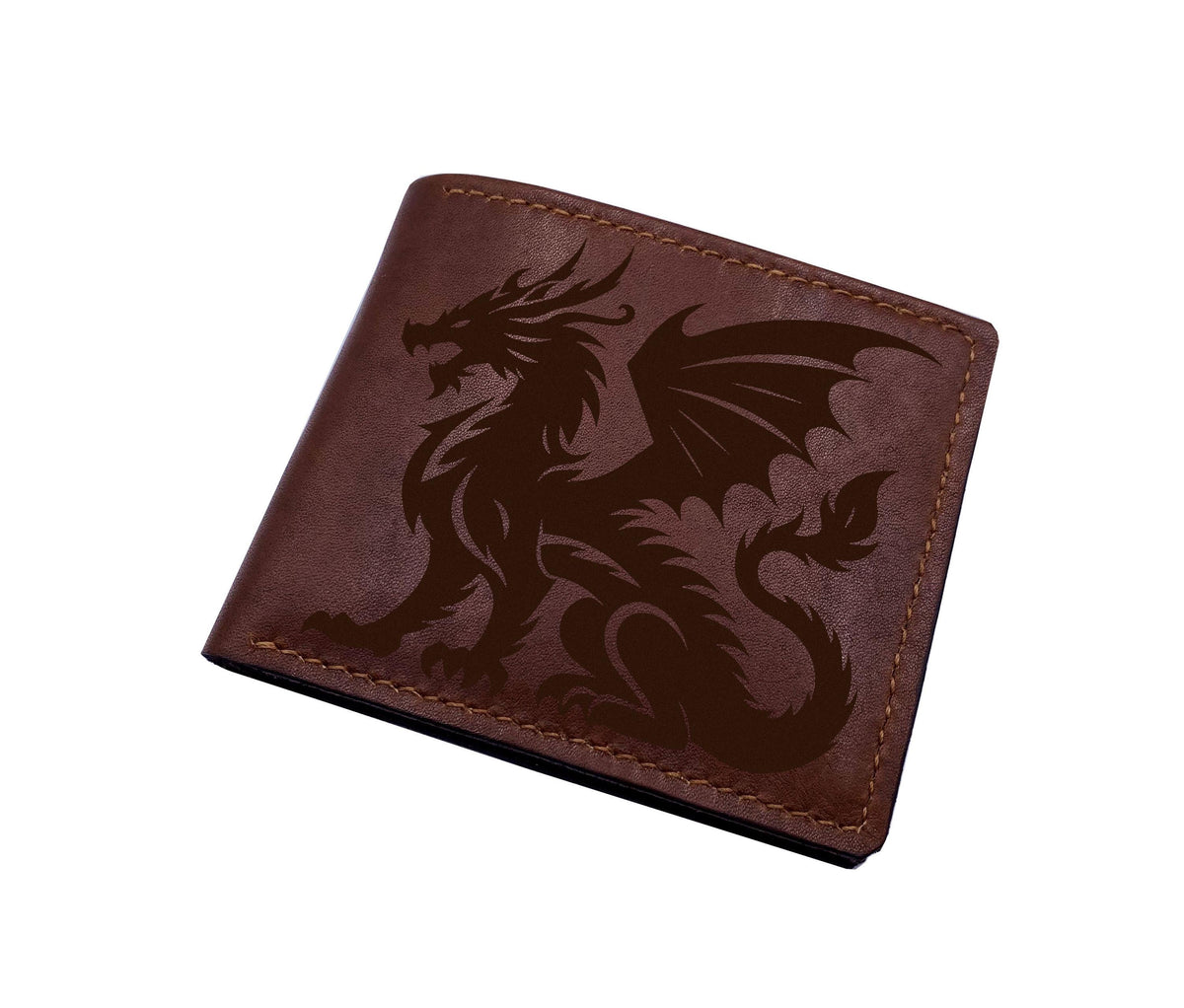 Custom dragon leather handmade wallet, mythology magical creatures gift ideas