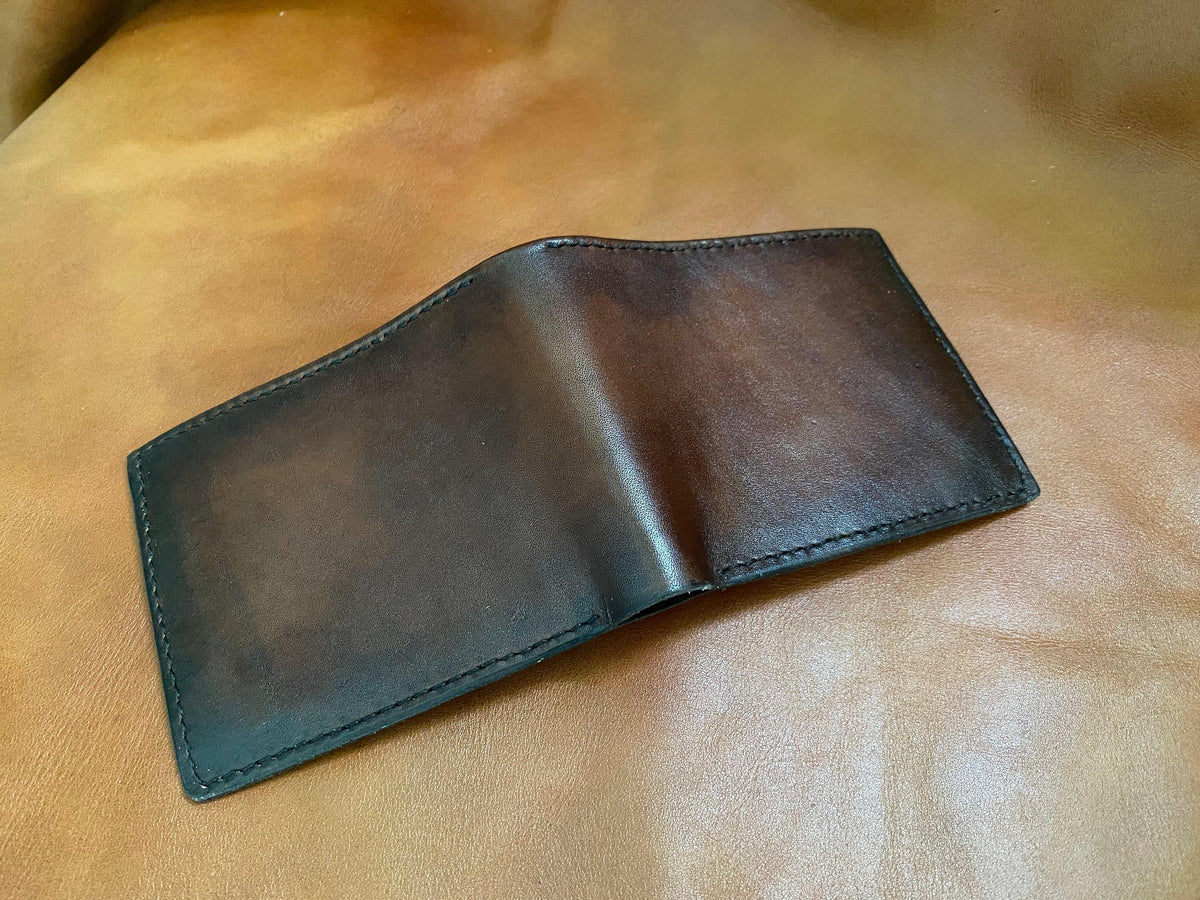 Handmade Brown Leather Bifold Wallet, Gift for Men