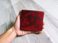Handmade Leather Dragon Wallet, Personalized Chinese Gift