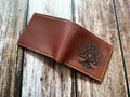 Celtic Tree of Life Leather Wallet, Norse Runes, Handmade