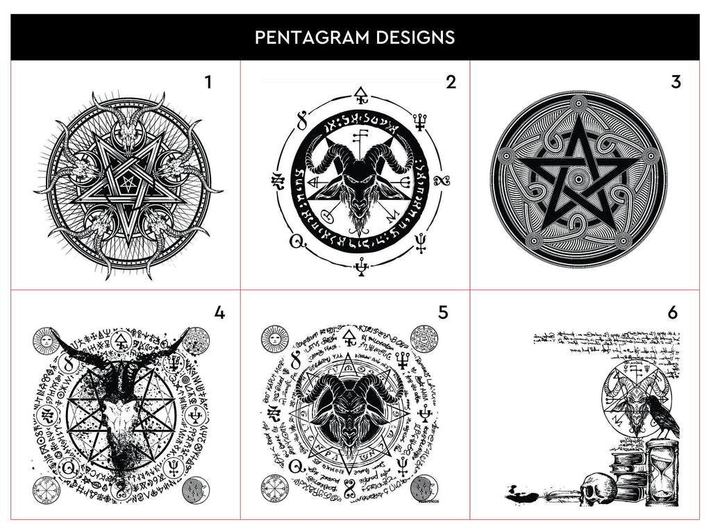 Engraved Leather Pentagram Wallet: Handmade Ancient Pentacle Sign