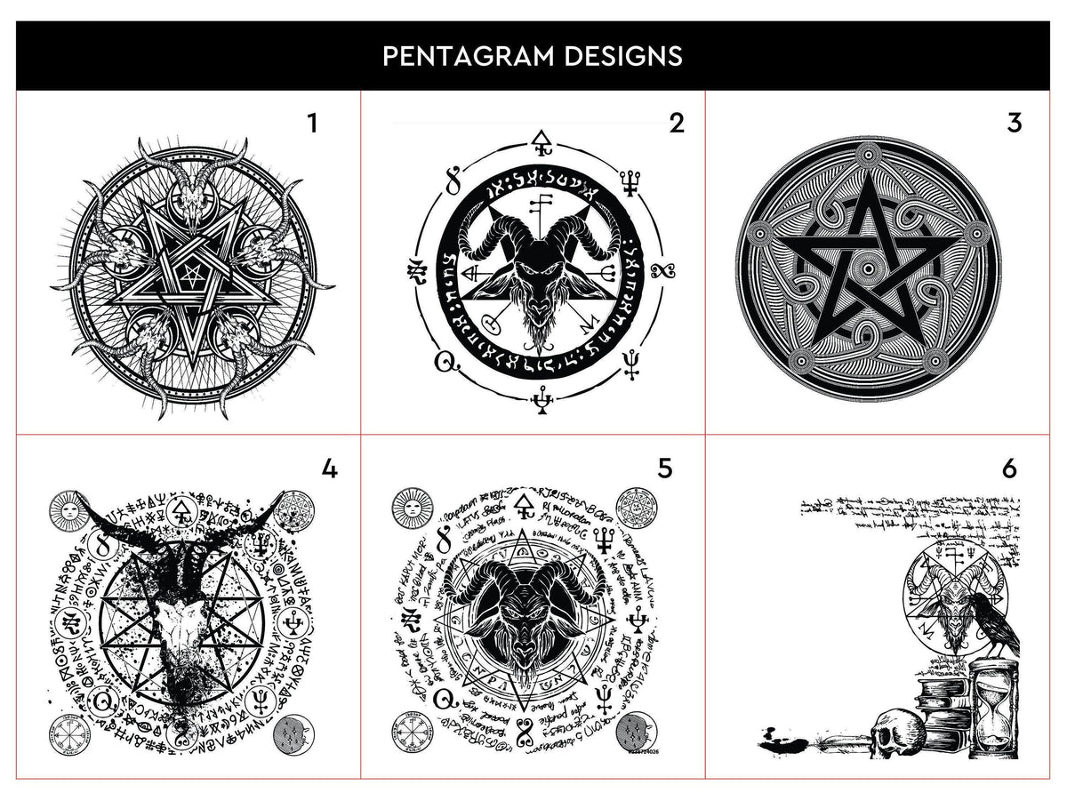 Engraved Leather Pentagram Wallet: Handmade Ancient Pentacle Sign