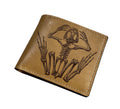 Frog skeleton engrave leather wallet, customized genuine leather gift, Amphibian present