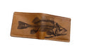 Personalized Leather Wallet: Fish Skeleton Engraved, Handmade