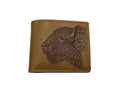 American Bison Leather Wallet: Engraved Buffalo Art, Wildlife Gift