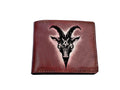Custom Leather Wallet: Goat Skull, Satanic Symbol, Handmade