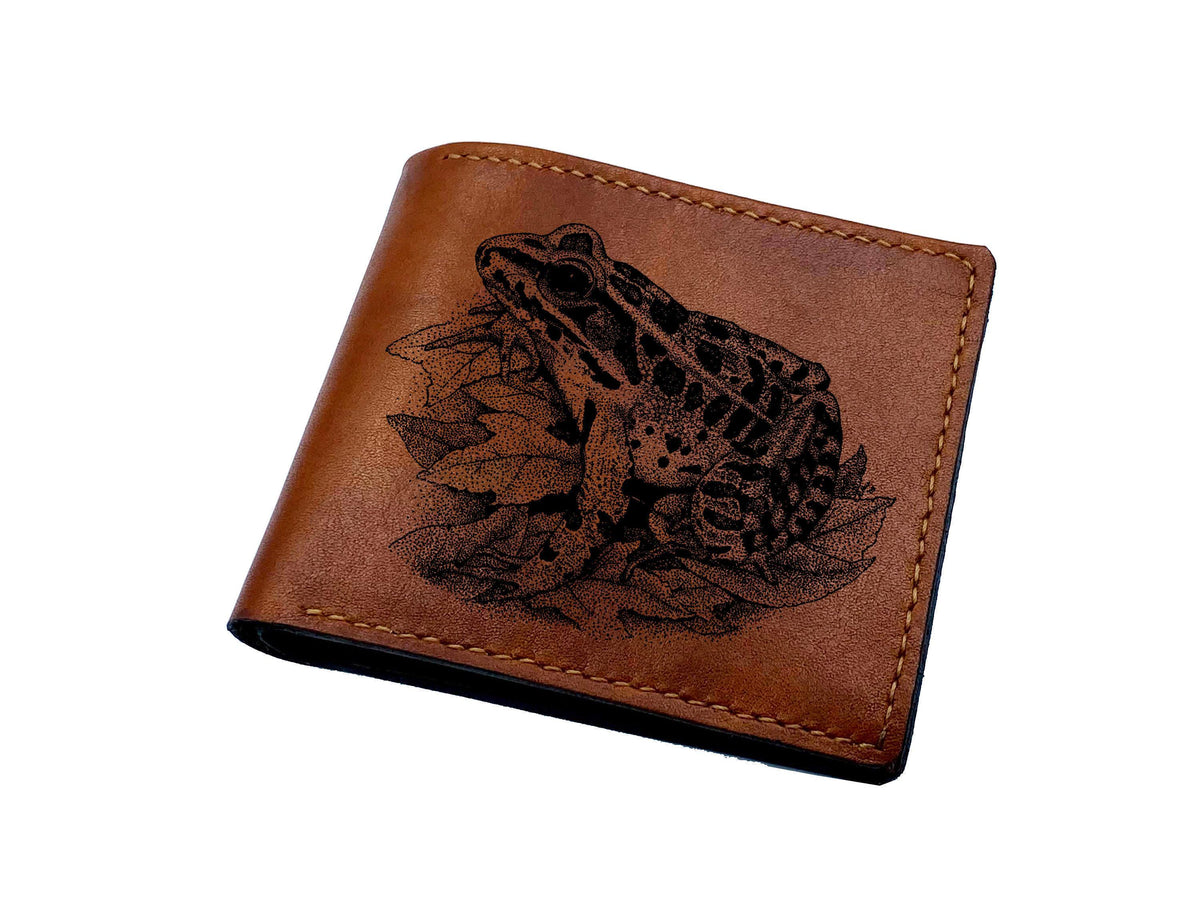 Custom Cicada Leather Wallet: Forest Insect Bug Design, RFID Blocking