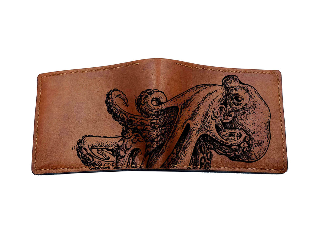 Custom Cicada Leather Wallet: Forest Insect Bug Design, RFID Blocking