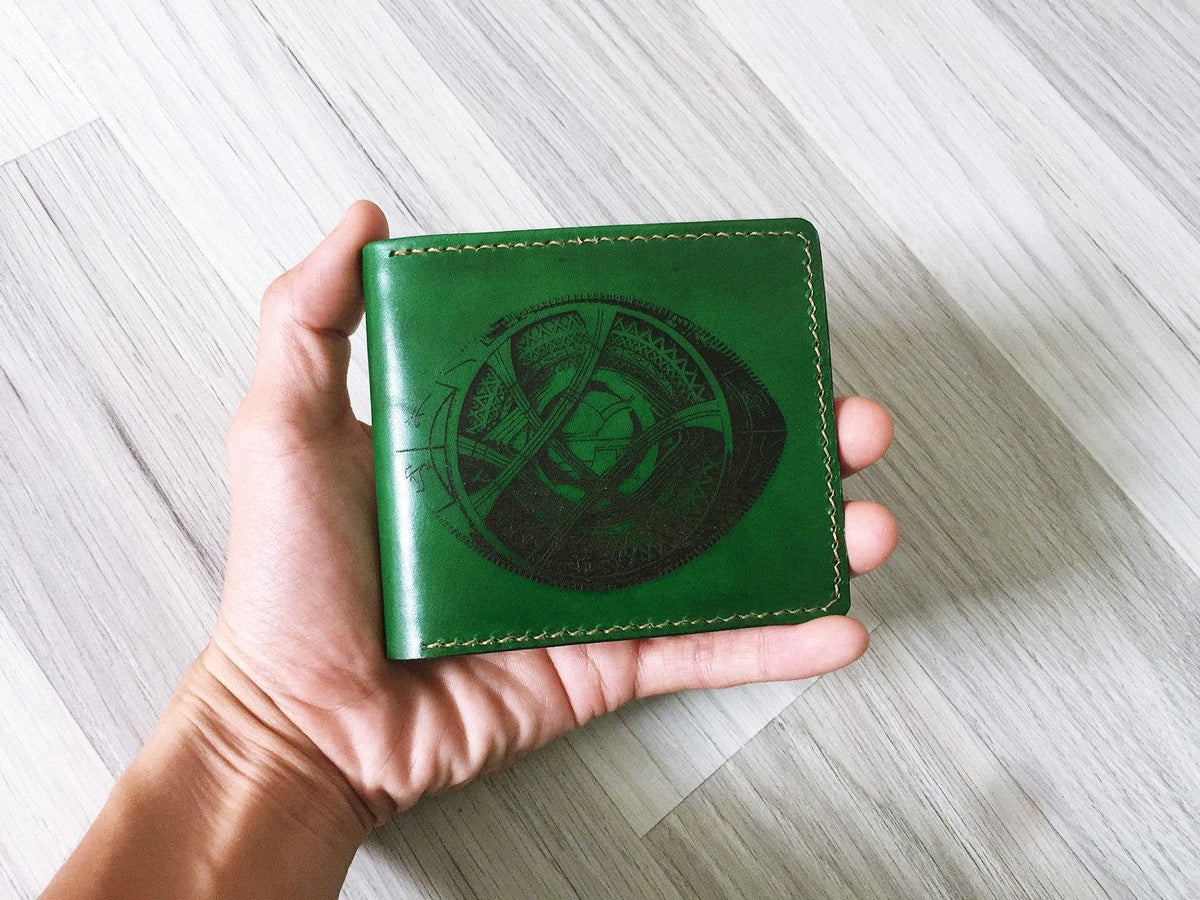 Handmade Leather Doctor Strange Wallet, Personalized Marvel Gift