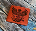 Celtic Eagle Leather Wallet, Handmade Cowhide, Personalized Gift for Him