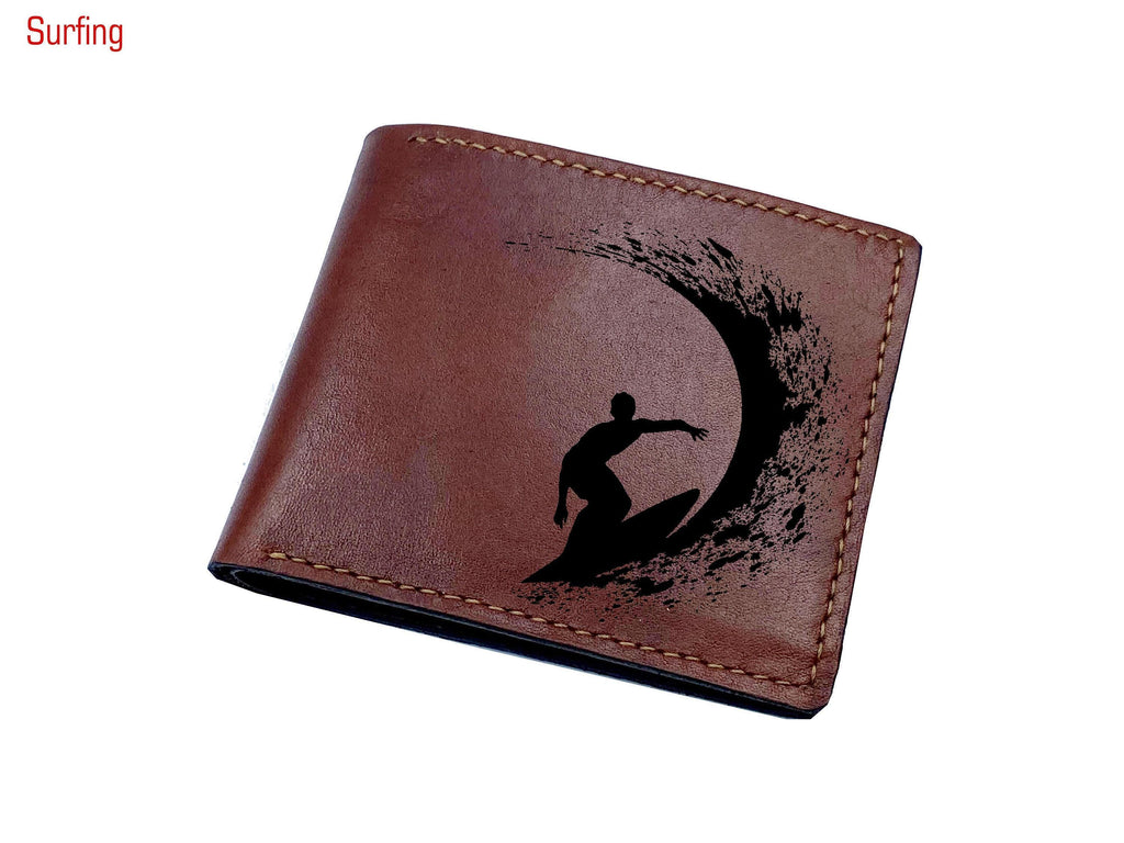 Personalized Leather Basketball Wallet: Engraved Sports Gift