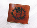 Custom Scarab Beetle Leather Wallet: Egyptian Mythology Gift