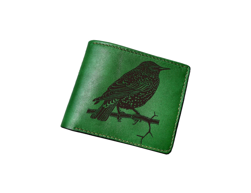 Engraved Bird Leather Wallet, Men's Wallet, Birdwatcher Gift
